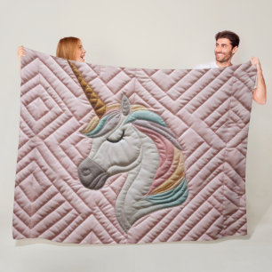 Cobertor De Velo Unicorn Quilted Look