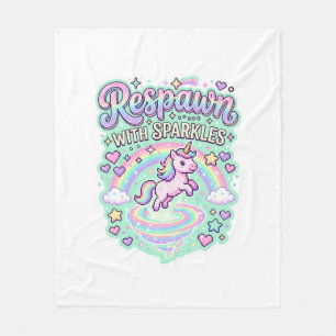 Cobertor De Velo Unicorn Ressuscita com Brilho Premium Vector Adesi
