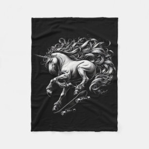 Cobertor De Velo Unicorn Skateboard Criatura Mítica Meme Selvagem F