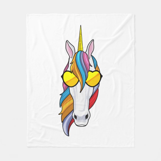 Cobertor De Velo Unicorn with Sunglasses (Frente)