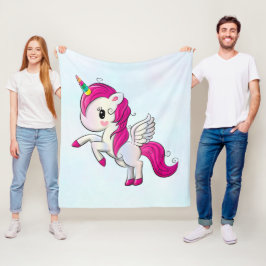 Cobertor De Velo Unicórnio Cor-de-Rosa Bonito com Asas
