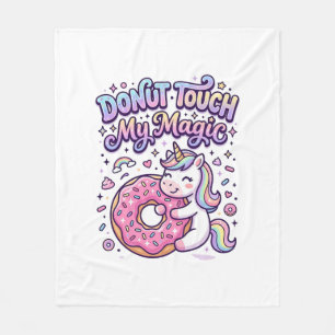 Cobertor De Velo Unicórnio Donut Toque no Meu Presente Mágico Stick