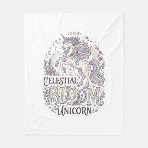 Cobertor De Velo Unicórnio Flor Celestial Unicórnio Tipografia Veto