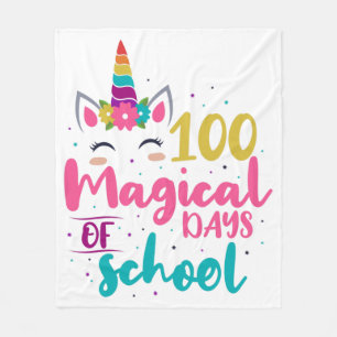 Cobertor De Velo Unicórnio Fofo 100 Dias Mágicos De Escola