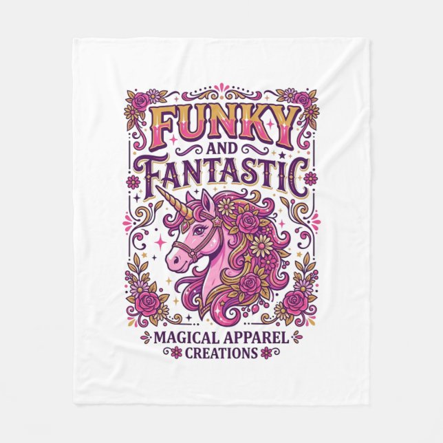 Cobertor De Velo Unicórnio Funky e Fantástico Design Stylish Zazzle (Frente)