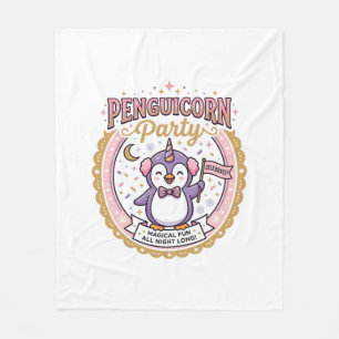 Cobertor De Velo Unicórnio Penguicorn Festa POD Pronto Zazzle Desig