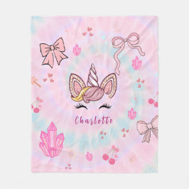 Cobertor De Velo Unicórnio Tie Dye Coquete Laço