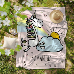 Cobertor De Velo Unicórnios mágicos