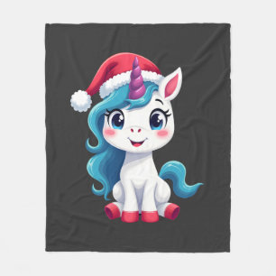 Cobertor De Velo Unicórnios Natal_Papai Noel Unicórnio Camiseta sem