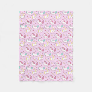 Cobertor De Velo Unicorns Fleece Blanket