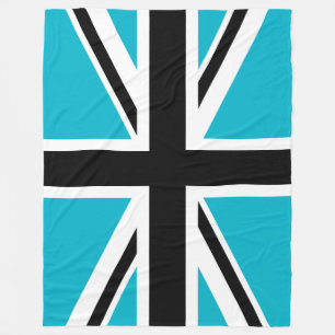 Cobertor De Velo Union Jack preto e branco azul