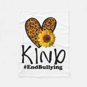 Cobertor De Velo Unity Day Orange Be Kind Leopard Heart Anti Bullyi