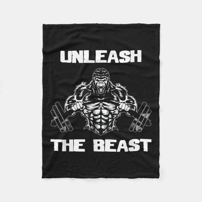 Cobertor De Velo Unleahe Gorilla Bodybuilding Motivational Gift  (Frente)