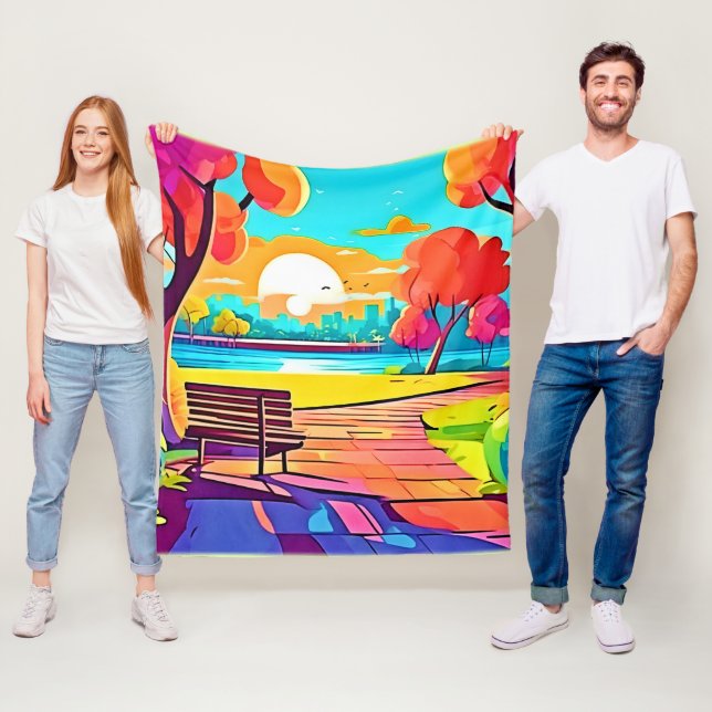 Cobertor De Velo Urban Oasis Sunset Panorama (In Situ)