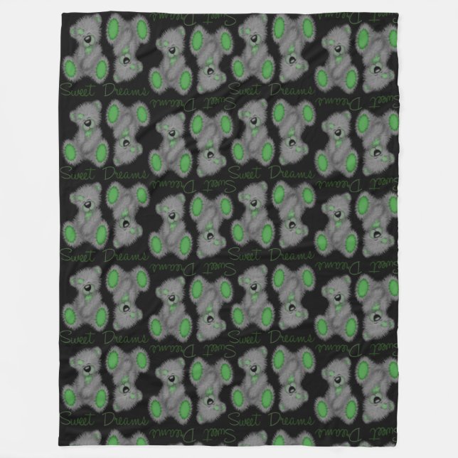 Cobertor De Velo Ursinho-esmeralda dos sonhos doces (Frente)