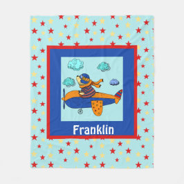 Cobertor De Velo Urso Aviador, Criança Personalizada Bonita
