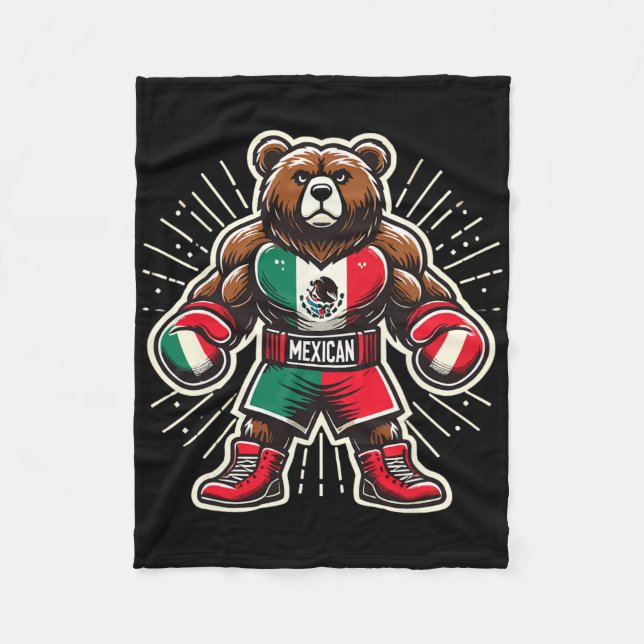 Cobertor De Velo Urso Boxing Mexicano (Frente)