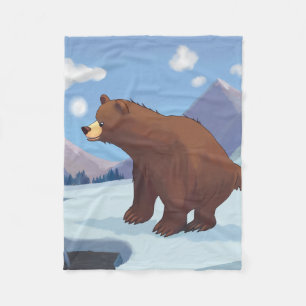 Cobertor De Velo Urso castanho nas montanhas
