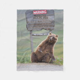 Cobertor De Velo Urso Cinzento Brinca Com Placa