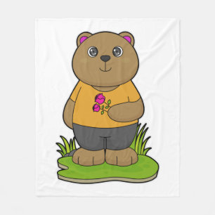 Cobertor De Velo Urso com Flores