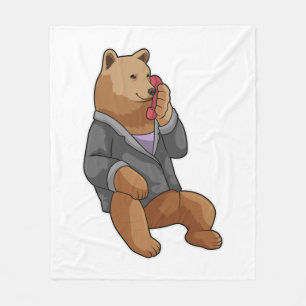 Cobertor De Velo Urso como Secretário com Telefone
