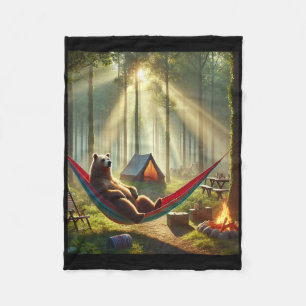 Cobertor De Velo Urso de Acampamento na Natureza - Rede Relaxada e 