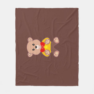 Cobertor De Velo Urso de pelúcia com gravata-borboleta fofa