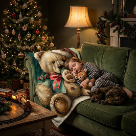 Cobertor De Velo Urso de pelúcia de Natal vintage