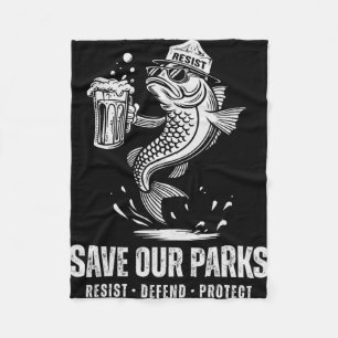 Cobertor De Velo Urso de Pesca Salva Nosso Parque Anti-Trump Men Ca