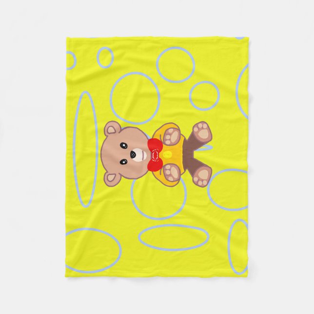 Cobertor De Velo Urso de Teddy Com Milho Amarelo (Frente)