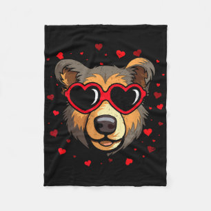 Cobertor De Velo Urso de Valentino Óculos de Sol Coração Amantes Fo