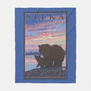 Cobertor De Velo Urso e Cub - Sitka, Alaska