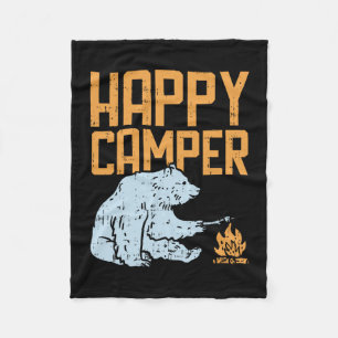 Cobertor De Velo Urso Feliz de Acampamento Férias Hiking Acampament