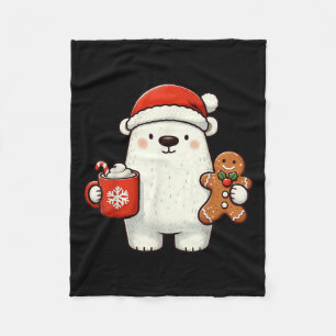 Cobertor De Velo Urso Lar Santa Chapéu Natal Feriado Xmas Café C