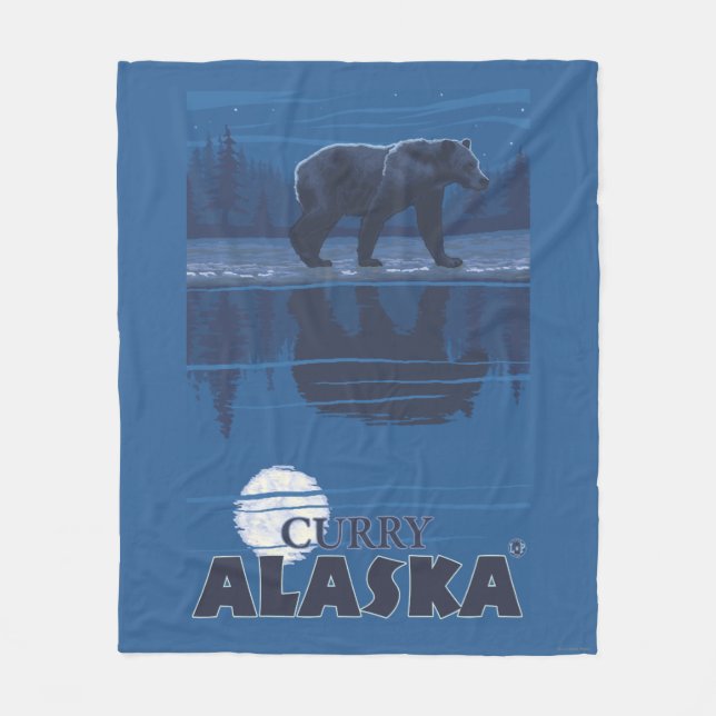Cobertor De Velo Urso no luar - caril, Alaska (Frente)