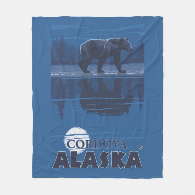 Cobertor De Velo Urso no luar - Cordova, Alaska (Frente)