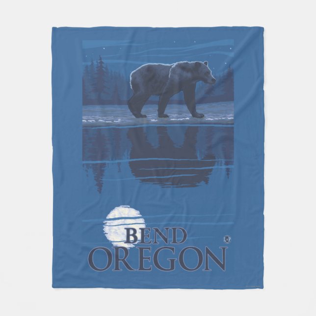 Cobertor De Velo Urso no luar - curvatura, Oregon (Frente)