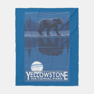 Cobertor De Velo Urso no luar - parque nacional de Yellowstone