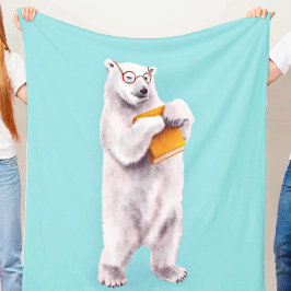 Cobertor De Velo Urso Polar Amante de Livros Nerd