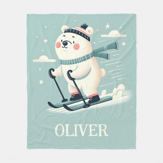 Cobertor De Velo Urso Polar Cuítico Cuítico Personalizado (Frente)