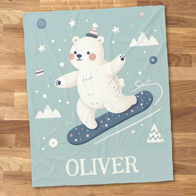 Cobertor De Velo Urso Polar Cute de Neve (Criador carregado)