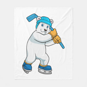 Cobertor De Velo Urso polar no hóquei no gelo com Stick
