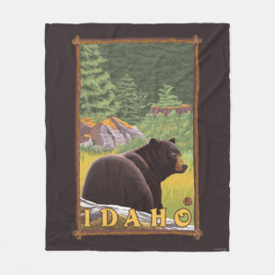 Cobertor De Velo Urso preto na floresta - Idaho
