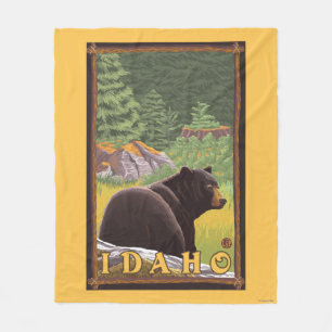 Cobertor De Velo Urso preto na floresta - Idaho