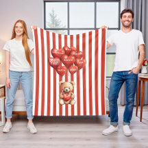 urso vermelho listrado personalizado para o dia do