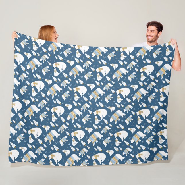 Cobertor De Velo Ursos Polares e Flocos de Neve (In Situ)