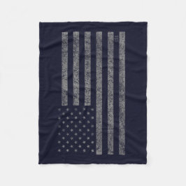 Cobertor De Velo USA American Flag Blue Grunge com nome
