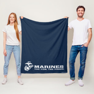 Cobertor De Velo USMC O pequeno logotipo orgulhoso - Branco