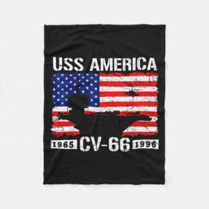 Cobertor De Velo Uss america cv-66 est 1965-1996 bandeira dos eua a