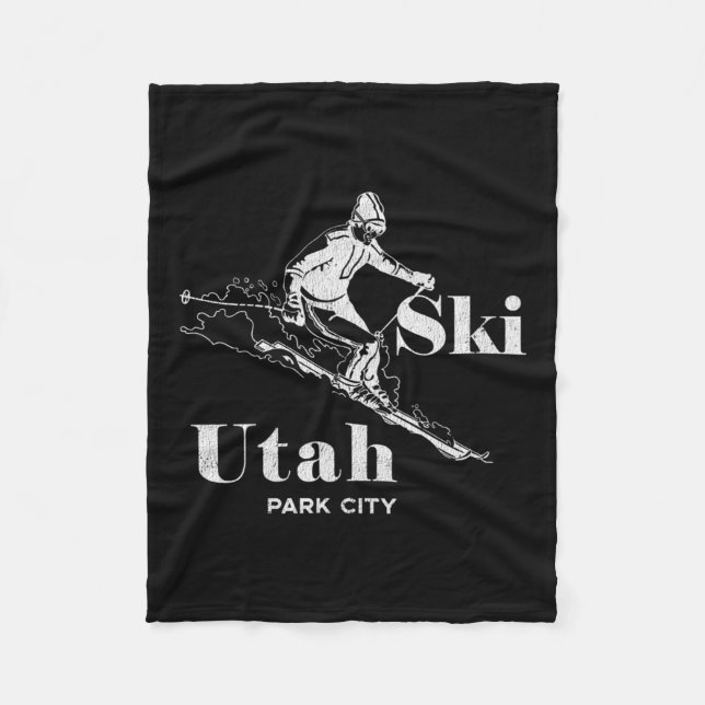 Cobertor De Velo Utah Skiing Park City Long Sleeve Ski Tee (Frente)